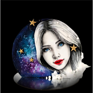 Ručne maľovaná Magická obloha a portrét s 3D prvkami